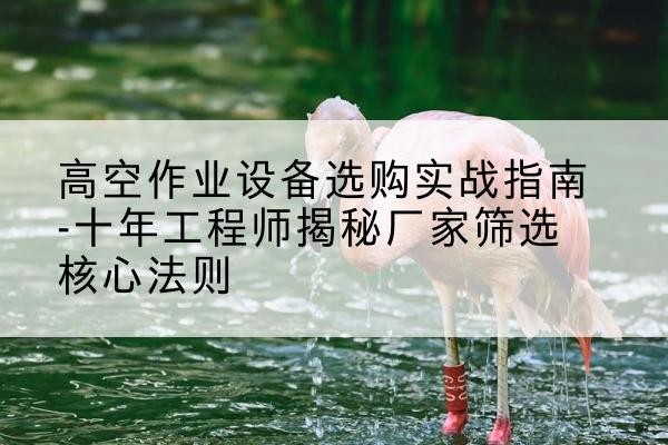 鸠江剪叉式升降机厂家-高空作业设备选购实战指南-十年工程师揭秘厂家筛选核心法则