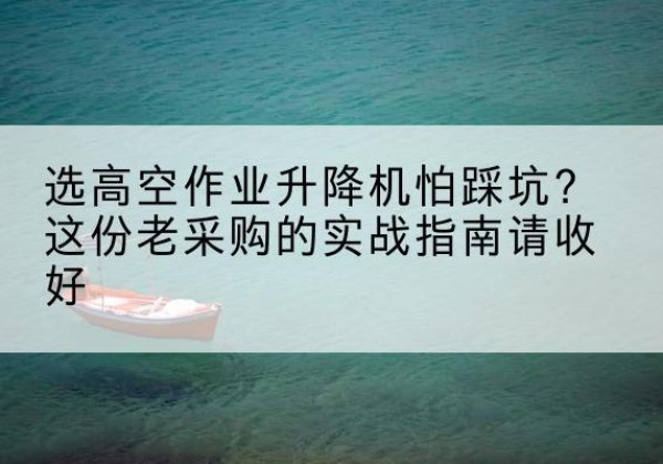 鸠江高空作业升降机厂家推荐-选高空作业升降机怕踩坑？这份老采购的实战指南请收好