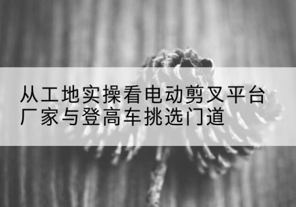 鸠江电动剪叉升降平台厂家-从工地实操看电动剪叉平台厂家与登高车挑选门道